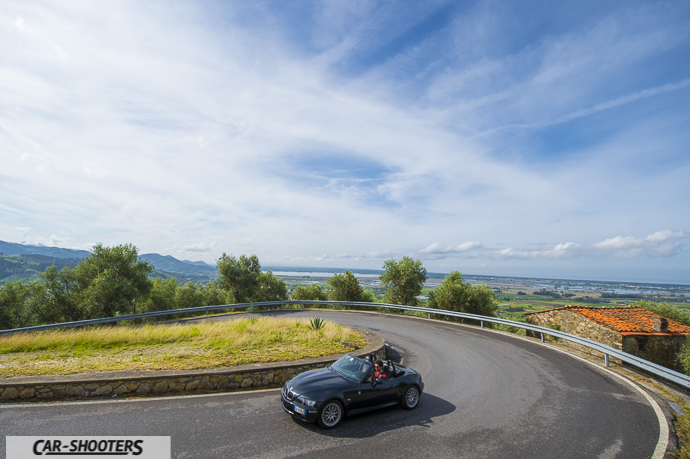 i tornanti che portano a pieve a elici e bwm z3 roadster