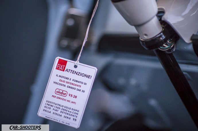 Dettaglio cartellino olio Fiat 500