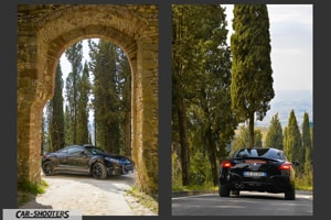 polvereto e i dettagli della porta del castello con la nostra peugeot