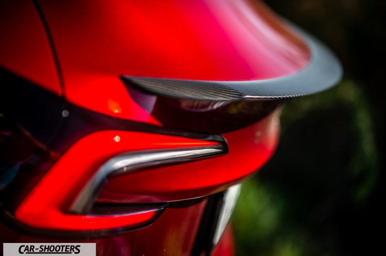 Tesla Model 3 Performance &ndash; detail, carbon fiber rear spoiler